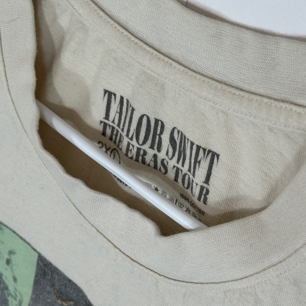 Taylor Swift The Eras Tour T-Shirt XXL Cream Beige Official Merch Double Sided - Picture 10 of 12